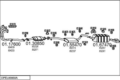 SISTEM DE ESAPAMENT MTS OPEL89860A001018