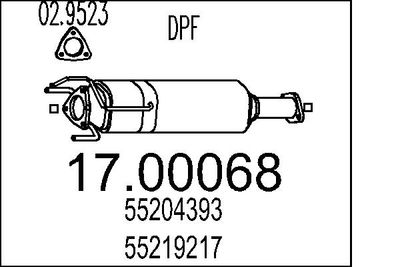 FILTRU FUNINGINE/PARTICULE SIST.DE ESAPAMENT MTS 1700068