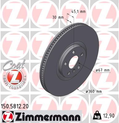 спирачен диск ZIMMERMANN 150.5812.20