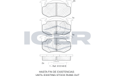 Комплект тормозных колодок, дисковый тормоз ICER 180375 для RENAULT 9
