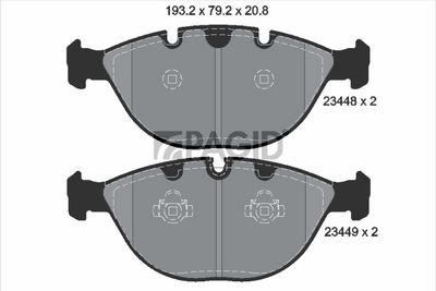 комплект спирачно феродо, дискови спирачки PAGID T1300N