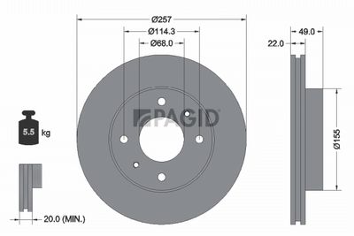 спирачен диск PAGID 52329NC
