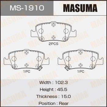 Комплект тормозных колодок MASUMA MS-1910 для TOYOTA AURIS