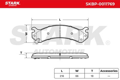 комплект спирачно феродо, дискови спирачки STARK SKBP-0011769