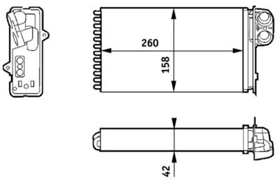 Kachelradiateur, interieurverwarming - AH162000S - MAHLE