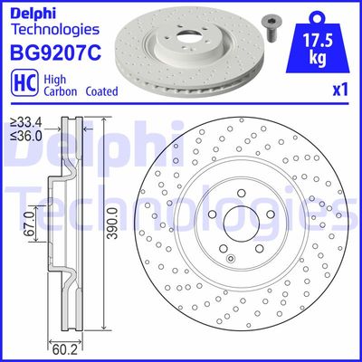 Bromsskiva DELPHI BG9207C