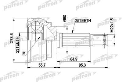 Шарнирный комплект, приводной вал PATRON PCV1104 для MITSUBISHI GALANT