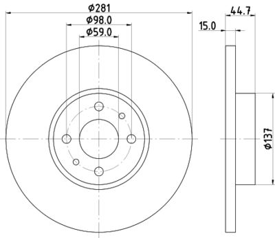 Тормозной диск MINTEX MDC1255 для LANCIA LYBRA