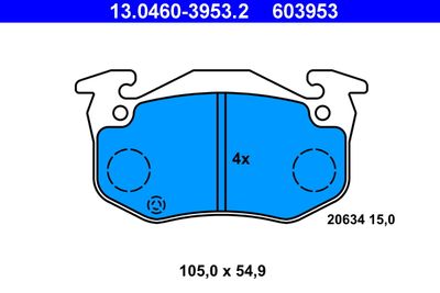 Brake Pad Set, disc brake 13.0460-3953.2