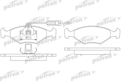 Комплект тормозных колодок, дисковый тормоз PATRON PBP912 для FIAT ALBEA
