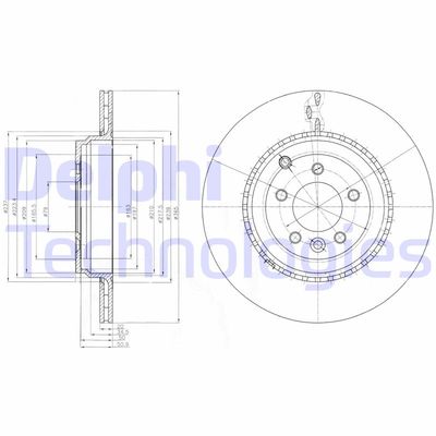 DELPHI BG9082 Тормозные диски для LAND ROVER RANGE ROVER SPORT I (L320) 5.0 4x4 DELPHI BG9082 Тормозные диски для LAND ROVER RANGE ROVER SPORT I (L320) 5.0 4x4