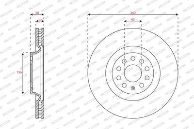 Brake disc Voor Links/Rechts past: AUDI A3, Q2, Q3, TT  VW ARTEON, ARTEON SHOOTING BRAKE, CC B7, GOLF ALLTRACK VII, GOLF ALLTRACK VIII, GOLF VII, GOLF VIII, PASSAT ALLTRACK B7 1.0-3.6 02.08-