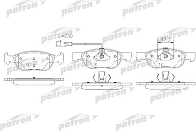 Комплект тормозных колодок, дисковый тормоз PATRON PBP1137 для ALFA ROMEO 145