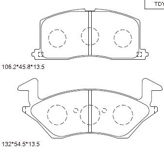 Комплект тормозных колодок, дисковый тормоз ASIMCO KD2730 для TOYOTA STARLET