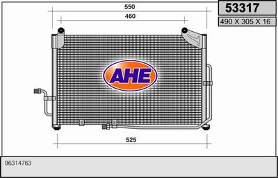 Конденсатор, кондиционер AHE 53317 для DAEWOO MATIZ