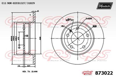 MAXTECH 873022 Тормозные диски  для BMW 7 (E32) 730 i,iL