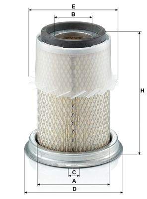Luchtfilter 214x133x72 past: DYNAPAC CC102, CC122, CC122C, CC142C  JCB 1 CX, 2CX, 2CXL, 2CXS, 2CXSL, 2CX-SMO, 208S, 208S HF, 210S, 210SU, 8052