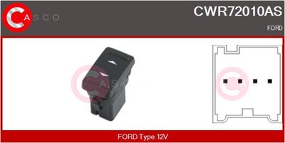 Выключатель, стеклолодъемник CASCO CWR72010AS для FORD C-MAX