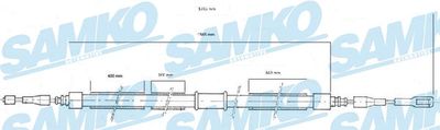 Тросик, cтояночный тормоз SAMKO C0039B для AUDI 80
