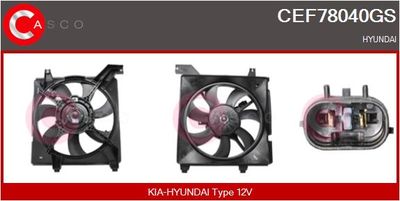 CASCO CEF78040GS Вентилятор системы охлаждения двигателя  для HYUNDAI COUPE (GK) 1.6 16V
