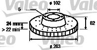 Тормозной диск VALEO 186612 для MERCEDES-BENZ MB