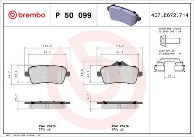 Brake Pad Set, disc brake P 50 099