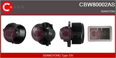 CASCO CBW80002AS Вентилятор салону для SSANGYONG (Сан-янг)