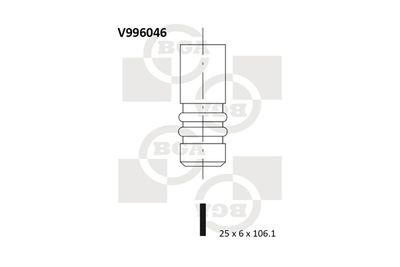 BGA V996046 Клапан впускной  для PEUGEOT EXPERT (Пежо Еxперт)