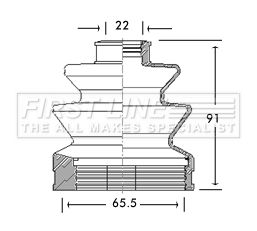 Bellow, drive shaft FIRST LINE FCB2712