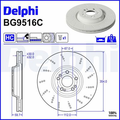 Bremseskive DELPHI BG9516C