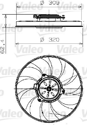 VALEO 696003 Вентилятор системи охолодження двигуна для HYUNDAI (Хендай)