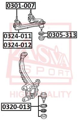 Шарнир независимой подвески / поворотного рычага ASVA 0320-013 для HONDA ODYSSEY