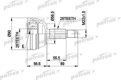 Шарнирный комплект, приводной вал PATRON PCV1198 для FORD ORION