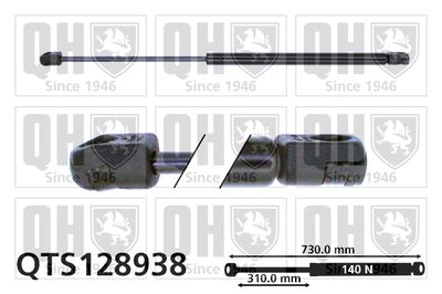 газов амортисьор, капак на двигателя QUINTON HAZELL QTS128938
