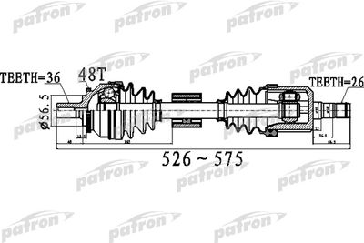 Приводной вал PATRON PDS0535 для VOLVO S60