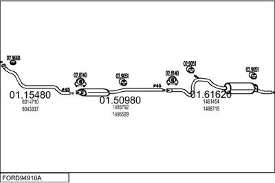 SISTEM DE ESAPAMENT MTS FORD94910A001632