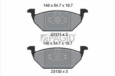 Sada brzdových destiček, kotoučová brzda PAGID T1165N