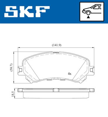 Комплект тормозных колодок, дисковый тормоз SKF VKBP 80076 для RENAULT TALISMAN