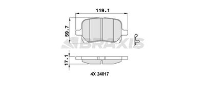 Комплект тормозных колодок, дисковый тормоз BRAXIS AA0459 для CHEVROLET HHR