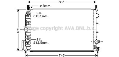 Радиатор, охлаждение двигателя AVA QUALITY COOLING OLA2388 для CADILLAC BLS