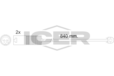 предупредителен контактен сензор, износване на накладките ICER 610426 E C