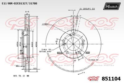 MAXTECH 851104 Тормозные диски  для HONDA S2000 (Хонда С2000)