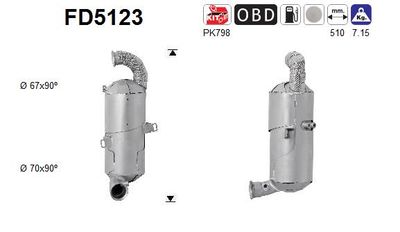Filtr sadzy / filtr cząstek stałych, układ wydechowy AS FD5123