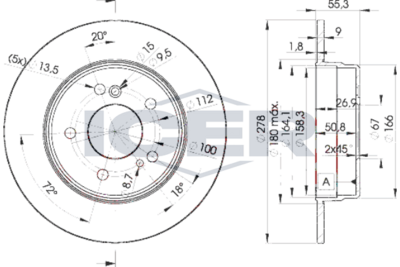 спирачен диск ICER 78BD0412-2