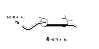 Глушитель выхлопных газов конечный ERNST 530040 для RENAULT SCÉNIC
