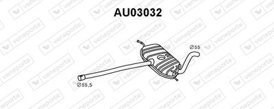 VENEPORTE AU03032 Глушитель выхлопных газов  для AUDI A4 (Ауди А4)