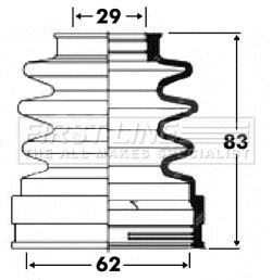 Bellow, drive shaft FIRST LINE FCB2897