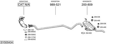 Układ wydechowy BOSAL SYS05434