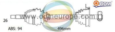 Приводной вал Multiparts 18-253011 для SAAB 9000