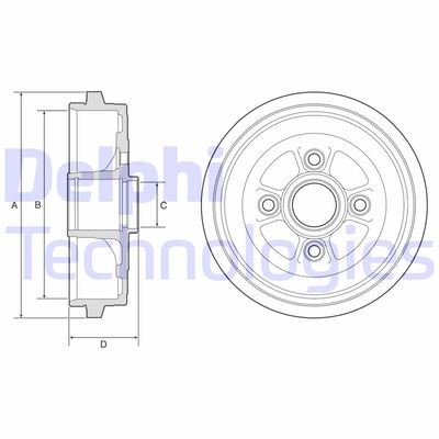 Тормозной барабан DELPHI BF574 для NISSAN MICRA